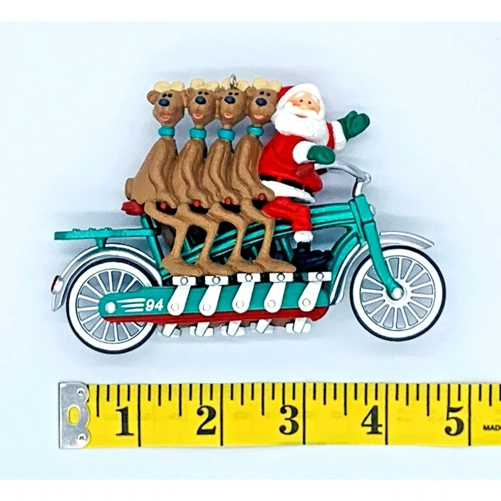 VTG Cheery Cyclists‎ Hallmark Keepsake Ornament 1994 Tandem Bicycle Santa Claus